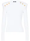 Balmain 6-buttons Knit Jumper In White
