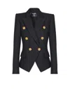 Balmain 6-button Fitted Wool Jacket In Black