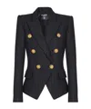 Balmain 6-button Fitted Wool Jacket In Black