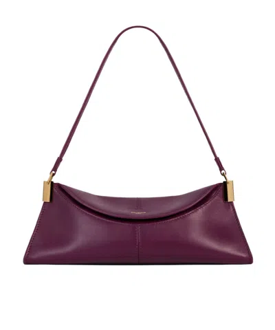 Balmain 64-83 Small Bag In Smooth Leather In Purple