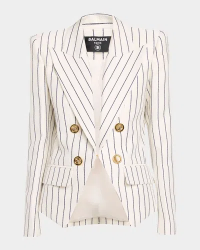 Balmain 6-button Pinstripe Jacket In Multi