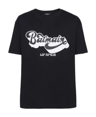Balmain 70s Logo-print T-shirt In Black
