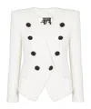 Balmain 8-button Double Crepe Jacket In White