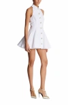 Balmain Flared Cotton-poplin Halter-neck Mini Shirt Dress