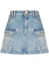 BALMAIN A-LINE DENIM MINISKIRT