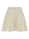 Balmain Crocodile Texture Flare A-line Skirt In Nude