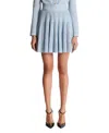 Balmain A-line Textured Knit Skirt In Blue