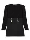 Balmain Button-embellished Dress In Black