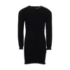 Balmain Blue Dress For Girl With Logo In Black