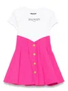 Balmain Wool Dress In Fucsia