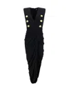 Balmain Tailored Gown With Embossed Button Details