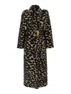 Balmain Leopard Jacquard Trench Coat Coats And Trench Coats Multicolor In Multi