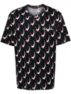 Balmain Abstract-print Cotton T-shirt In Black