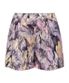 Balmain Abstract-print High-rise Shorts In Nude