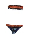 Balmain Abstract-print Bandeau Bikini In Multi