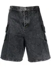Balmain Acid-wash Denim Shorts In Blue