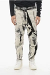 Balmain Acid-wash Effect Biker Jeans With Ankle Zip 16cm In White