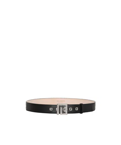 Balmain Adjustable Logo Belt In Black
