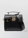 Balmain B-buzz 23 Monogram Leather Top Handle Bag In Black