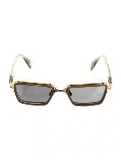Pre-owned Balmain Admirable Square Sunglasses In Gold/grey