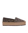 Balmain Alex Interwoven Letter Jacquard Shoes In Nude