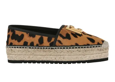 Pre-owned Balmain Alex Leopard Espadrilles Borwn Leopard (women's) Sneakers In Brown/black/gold