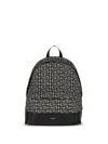 Balmain All-over Logo-pattern Backpack In Black
