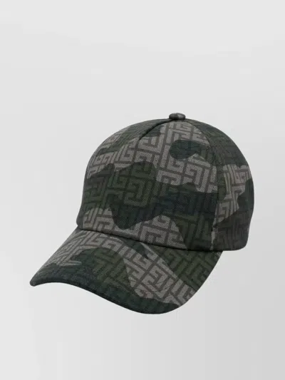 Balmain All-over Logo Pattern Hat In Green