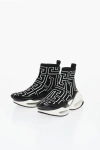 Balmain All-over Monogram B Bold Hiking Sock Sneakers With Air Bubbl In Multi