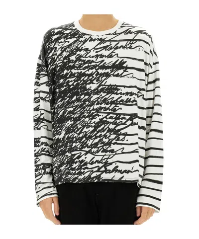 BALMAIN BALMAIN ALLOVER PRINTED CREWNECK T-SHIRT