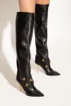 Balmain Leather Alma Boots With Jewel Buttons In Black