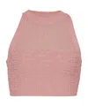 Balmain Top In Maglia Monogramma Pb Labirinto In Pink