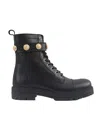 Balmain Medallion Strap Boots In Black