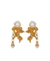 Balmain Anges Baroque Brass Earrings In Gold