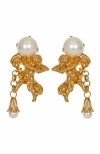 Balmain Anges Baroque Brass Earrings In Gold
