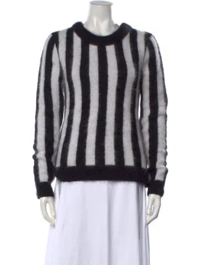 Pre-owned Balmain Angora Striped Sweater In Black