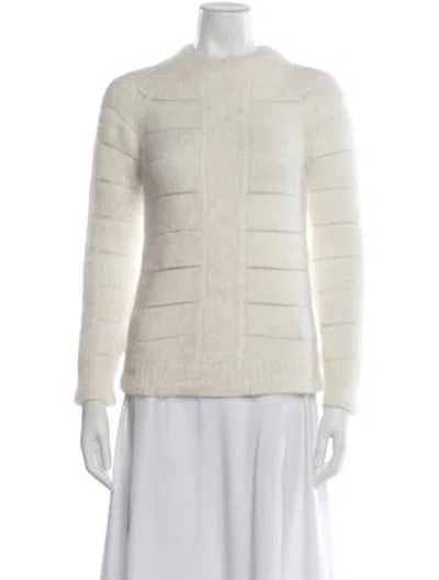 Pre-owned Balmain Angora Striped Sweater In Neutrals