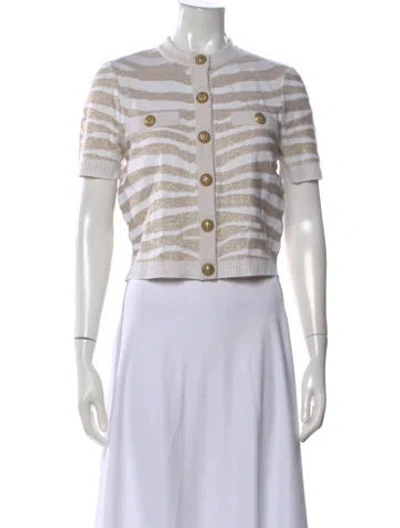 Pre-owned Balmain Animal Print Crew Neck Top W/ Tags In Neutral