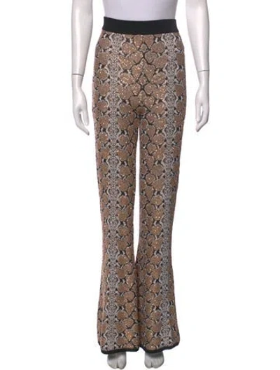 Pre-owned Balmain Animal Print Flared Pants In Black/gold