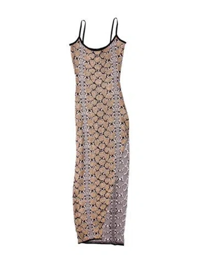 Pre-owned Balmain Animal Print Long Dress In Multi