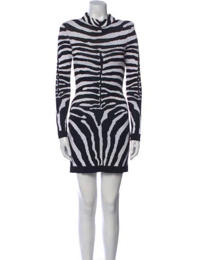 Pre-owned Balmain Animal Print Mini Dress In Multi
