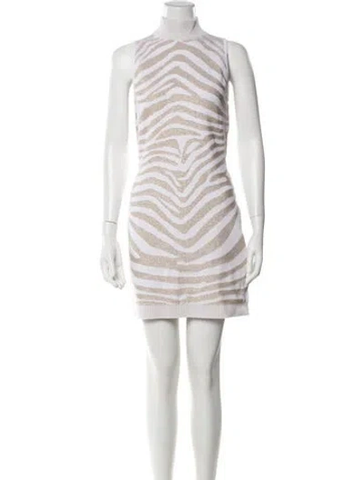 Pre-owned Balmain Animal Print Mini Dress W/ Tags