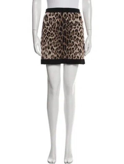 Pre-owned Balmain Animal Print Mini Skirt In Neutral