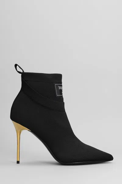 Balmain Ankle Boot High Heels Ankle Boots In Black Cotton