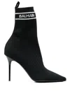 Balmain Ankle Boot Skye-knit Booties In Black