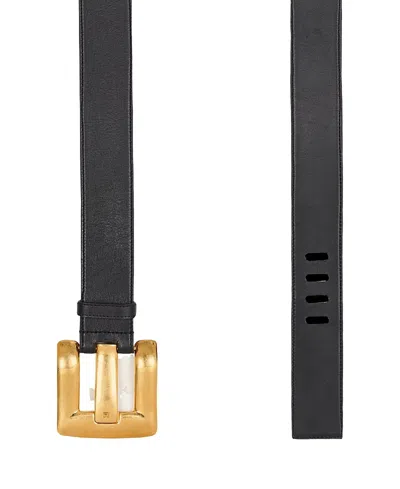 Balmain Anthem 4.5cm Calfskin Belt In Black