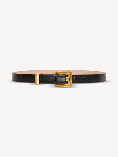 Balmain Anthem Belt 2cm-calfskin In Black