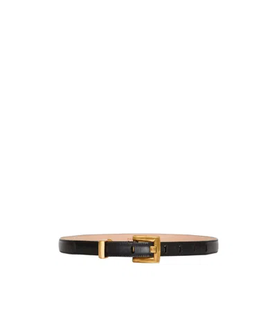 Balmain Anthem Calfskin Belt Adjustable Length In Black