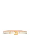 Balmain Anthem Narrow Leather Belt In White