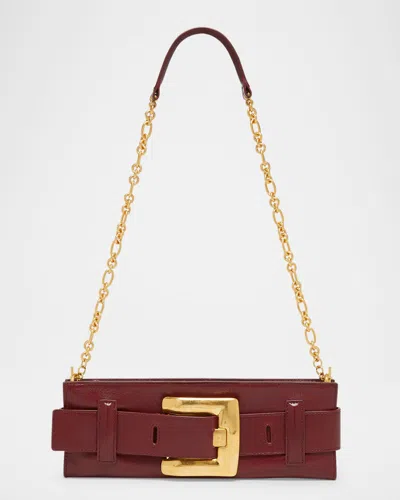 Balmain Anthem Belted Clutch Bag In Leather